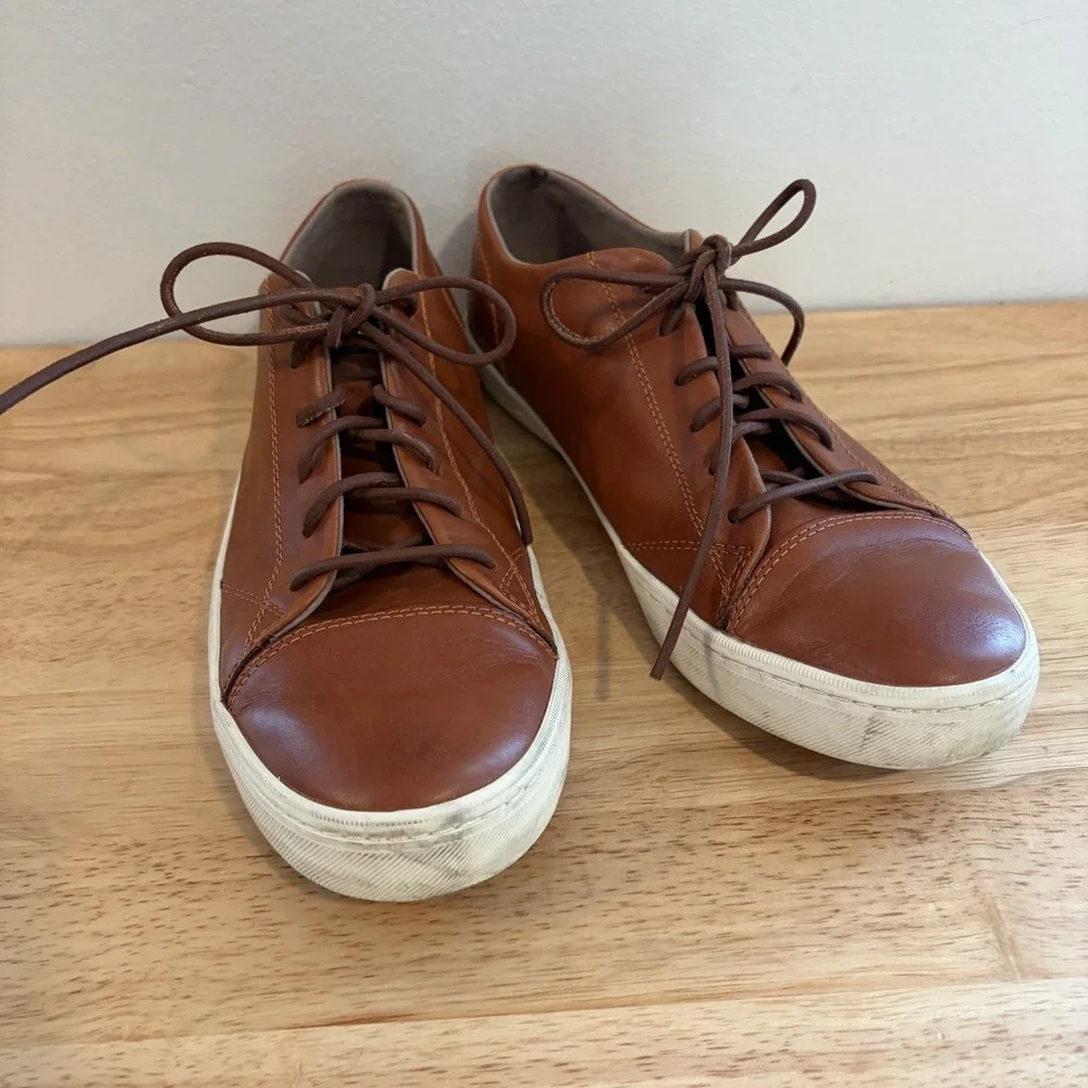 Cole Haan Trafton 9.5 Shoes‎ Brown Leather Sneakers Low Top Work Casual Lace Up